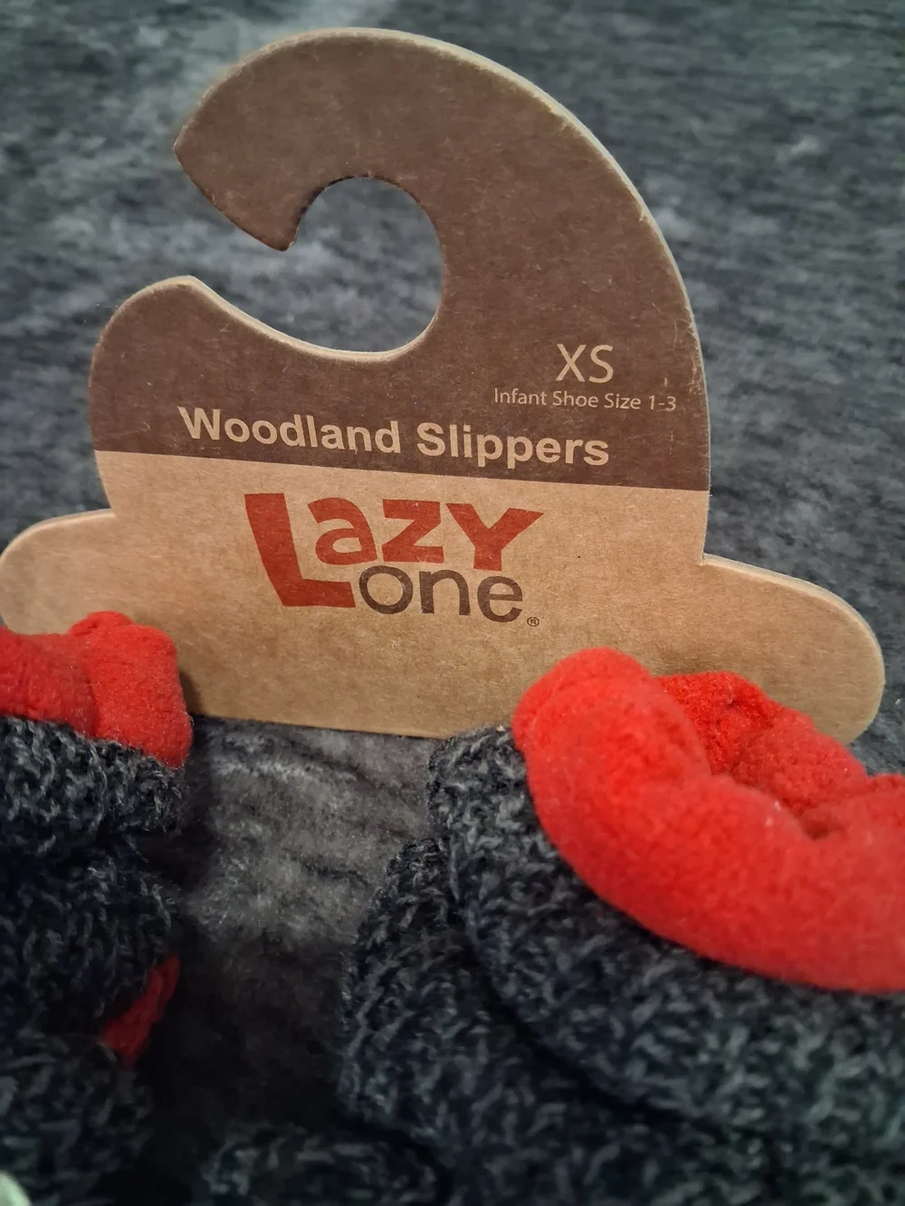 NWT Lazy One Woodland Bear Slipper Bootie Socks/Slippers Lined Infant/Baby 1-3